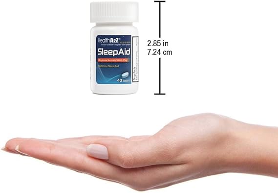 HealthA2Z Sleep Aid – 25mg Doxylamine Succinate – 120 Tablets – Nighttime Sleep Support, Non-Habit Forming