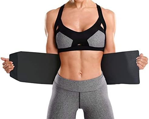 Bracoo Waist Trimmer Wrap, Sweat Sauna Slim Belly Belt, Abdominal Waist Trainer for Men & Women, Core Stability