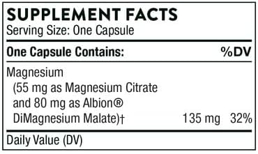 THORNE Magnesium CitraMate – Citrate-Malate Heart, Muscle & Bone Support – 90 Capsules