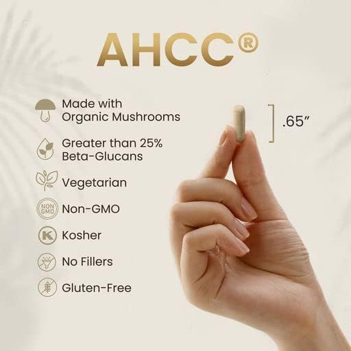 Premium AHCC & Shiitake Mushroom 1100mg – Immune & NK Cell Support – 30-Day Supply – Vegan, Gluten Free