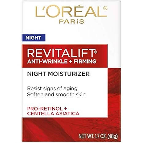 L’Oreal Revitalift Night Cream – Pro-Retinol, Anti-Wrinkle, Firming, 1.7oz