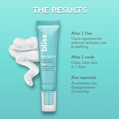 Bliss Clear Genius Acne Spot Treatment – 2% Salicylic Acid, Vegan, Fast-Acting