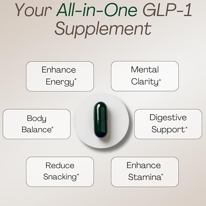 GLP-1 Support Supplement for Women & Men – Hunger & Metabolism Support with Probiotics, Prebiotics & Botanicals – 60 Capsules
