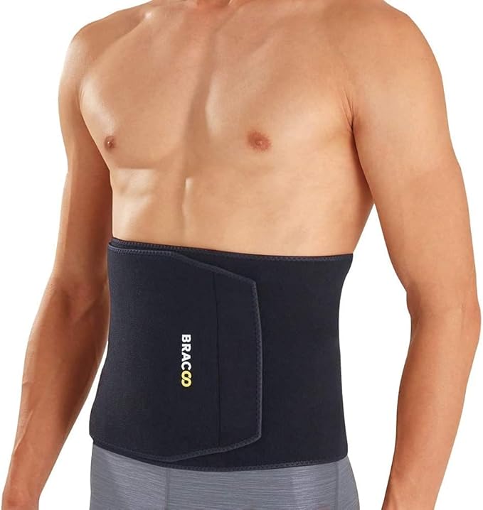 Bracoo Waist Trimmer Wrap, Sweat Sauna Slim Belly Belt, Abdominal Waist Trainer for Men & Women, Core Stability