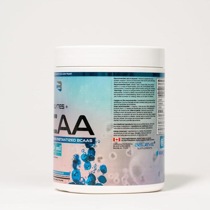 Electrolytes + BCAA Powder – Blue Razz Flavor, Hydration & Muscle Recovery Support, Branched-Chain Amino Acids & Essential Electrolytes