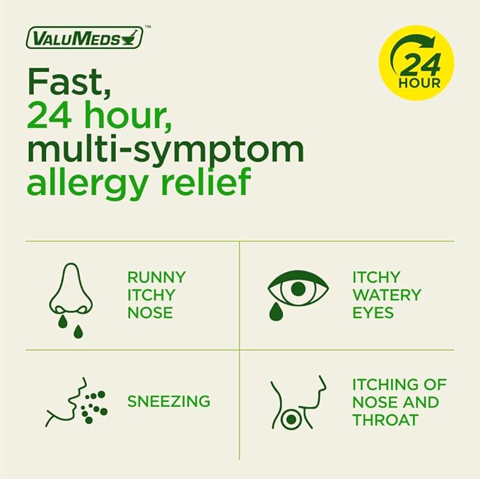 ValuMeds 24-Hour Allergy Relief Caplets, 500 Count – Non-Drowsy Cetirizine HCl 10mg Antihistamine for Pollen, Hay Fever, Sneezing, Itchy Eyes