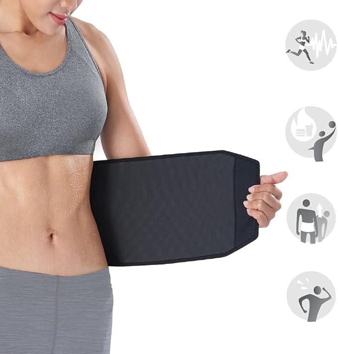 Bracoo Waist Trimmer Wrap, Sweat Sauna Slim Belly Belt, Abdominal Waist Trainer for Men & Women, Core Stability