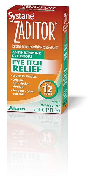 aditor Antihistamine Eye Drops – 5 mL – 12-Hour Itchy Eye Relief – Original Prescription Strength