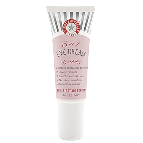 First Aid Beauty 5-IN-1 Eye Cream – Multi-Action, Hydrating, Anti-Aging, Dark Circles, Puffiness, Sensitive Skin, 0.5 oz