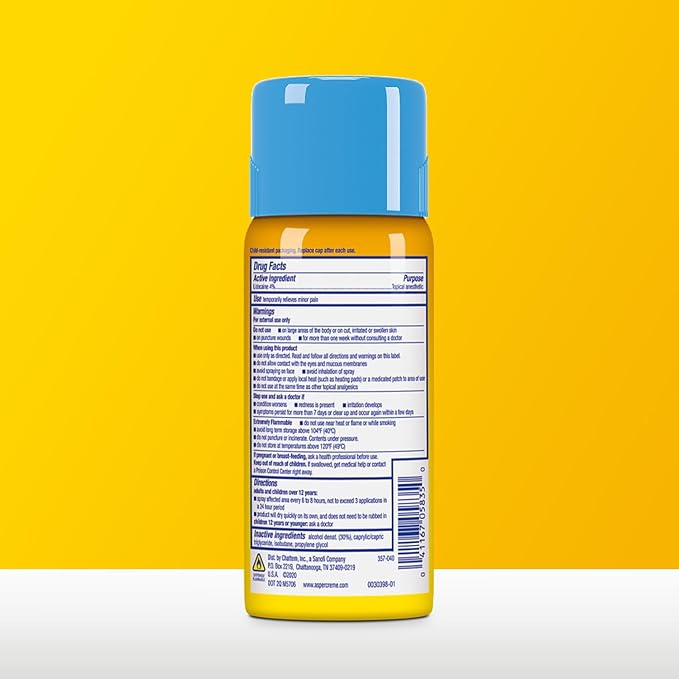 Aspercreme Lidocaine Dry Spray – 4% Maximum Strength Topical Pain Relief, Numbs Nerve Pain Fast, Fragrance-Free, 4 oz