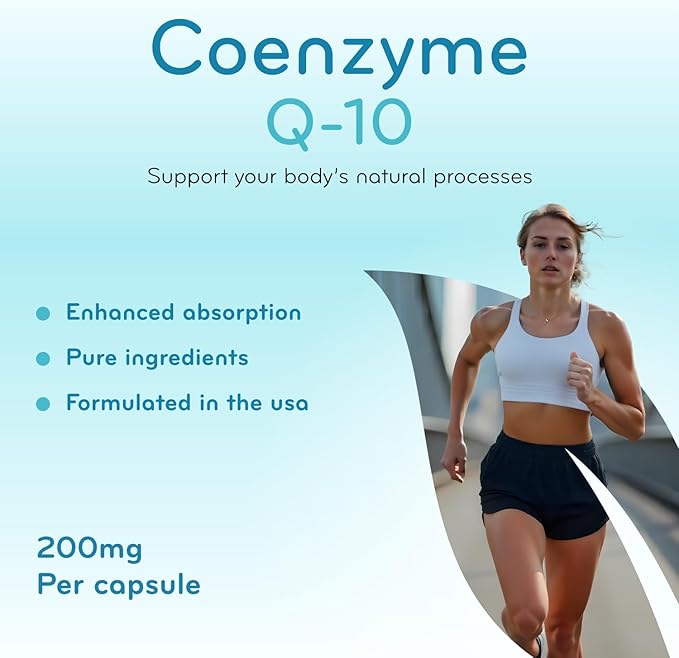 Quick Absorption CoQ10 200mg Ubiquinone – Heart, Energy & Healthy Aging Support – High Stability, Non-GMO, Gluten-Free – 200 Capsules – Made in USA, cGMP Lab