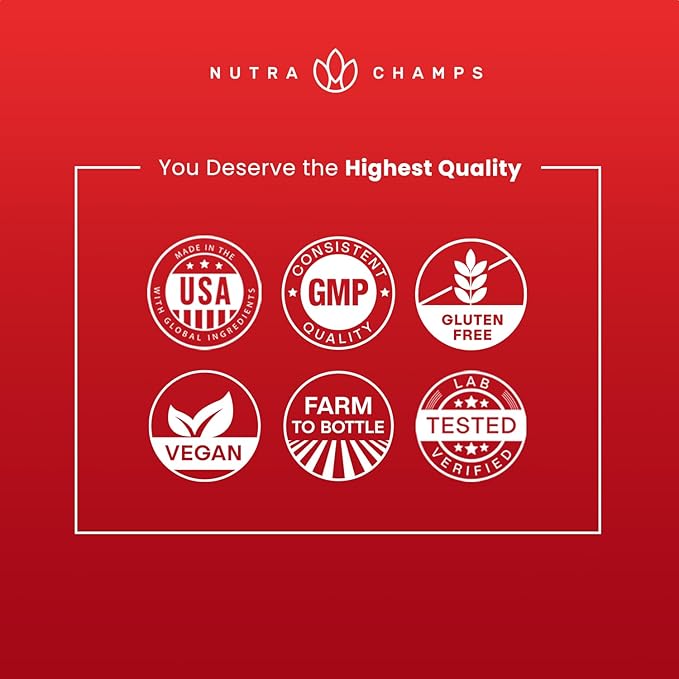 NutraChamps Korean Red Panax Ginseng Capsules – Extra Strength – Energy, Focus, Vitality & Immune Support – Non-GMO, Gluten-Free, Vegan – 120 Capsules