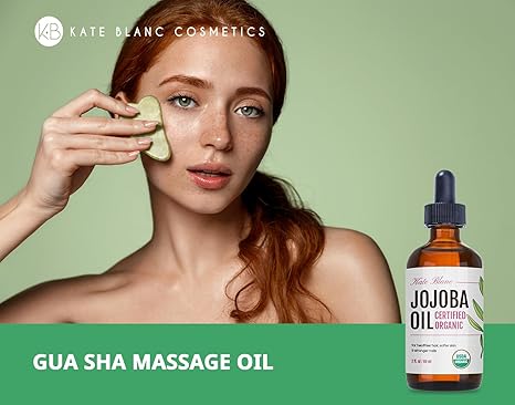 Kate Blanc Organic Jojoba Oil – Face, Hair, Gua Sha & Dermaplaning, 2oz