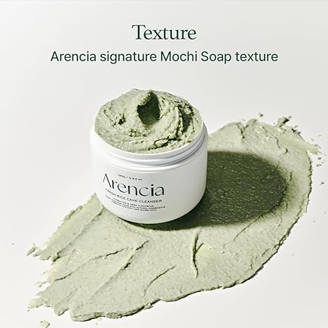 Arencia Green Rice Mochi Face Cleanser – 3-in-1 Rice Water, Green Tea & Mugwort Cleanser, Mask & Gentle Scrub for Pore Minimizing & Blackhead Removal, Vegan K-Beauty