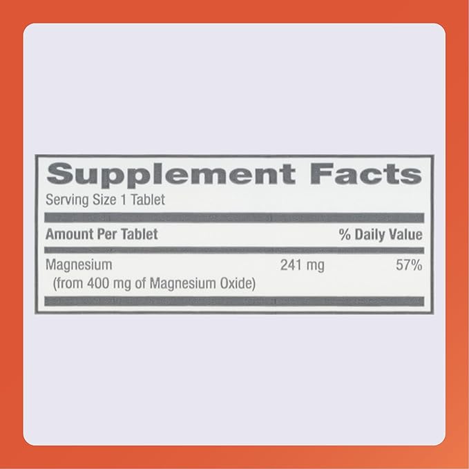 Rugby Magnesium Oxide 400mg Tablets Dietary Supplement for Muscle Nerve and Bone Support Gluten Free 120 Count