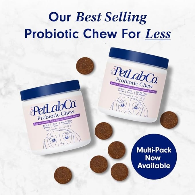 PetLab Co. Probiotics for Dogs – Gut, Digestive & Allergy Support – Pork Flavor Soft Chews – 30 Count