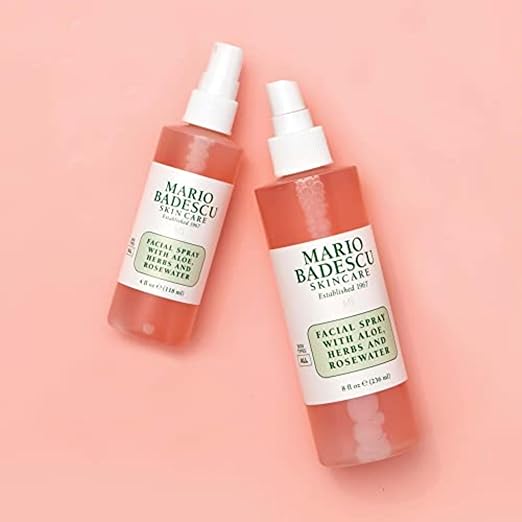 Mario Badescu Facial Spray with Aloe, Herbs & Rose Water – Hydrating Face Mist for All Skin Types, Soothing, Vegan, 4 oz