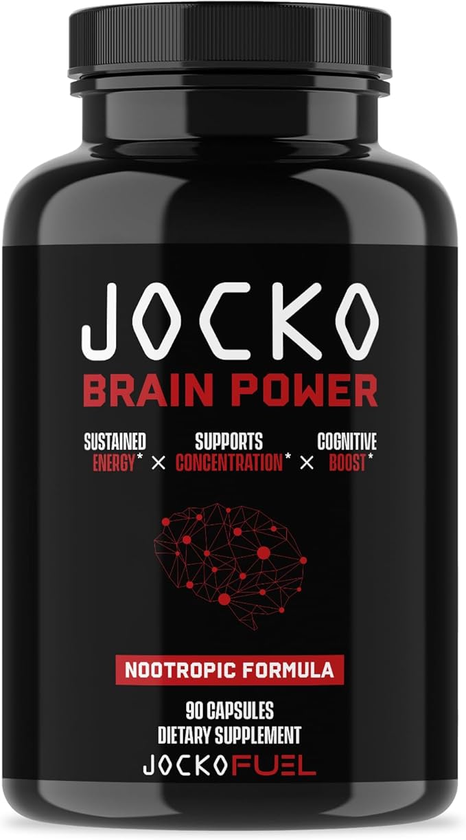 Jocko Fuel Brain Power Nootropic Supplement – Memory, Focus & Clarity Pills with L-Theanine, Alpha-GPC, L-Carnitine & Caffeine – 90 Capsules