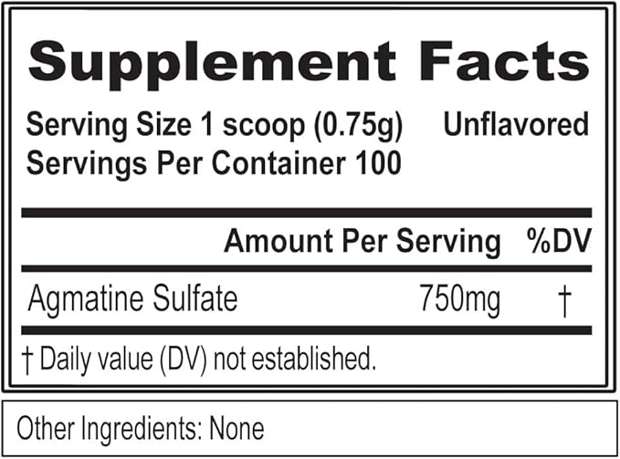 Evlution Agmatine Sulfate Nitric Oxide Powder – High Strength, Unflavored, Muscle Growth & Recovery Supplement