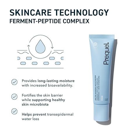 Prequel Skin AM/PM Modern Moisturizer – Hydrating Face Cream with Peptides, Ceramides & Glycerin, Non-Greasy, Barrier Repair, Fragrance-Free, 1.7 oz