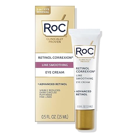 RoC Retinol Correxion Under Eye Cream – Dark Circles, Puffiness, Wrinkles, Anti-Aging, Line Smoothing, Dermatologist Tested, 0.5 oz
