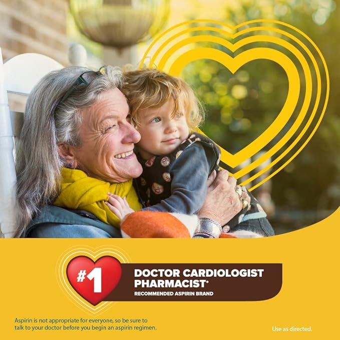 Bayer Aspirin Low Dose 81 mg – 300 Enteric Coated Tablets – Heart Health Support & Minor Pain Relief