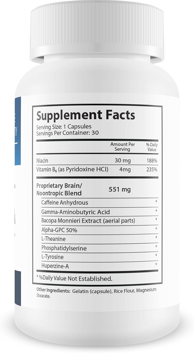 Brain+ Cognitiva Nootropic Brain Support Supplement with Alpha-GPC – Boost Focus, Memory & Mental Clarity
