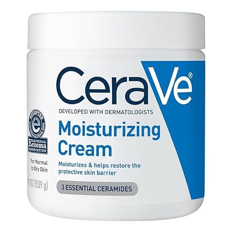 CeraVe Moisturizing Cream – Body & Face Moisturizer for Dry Skin – Hyaluronic Acid, Ceramides, Oil-Free, Fragrance Free – 19 oz