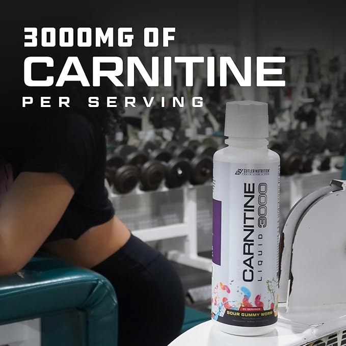 Cutler Nutrition Liquid L-Carnitine – Triple Power Blend (Acetyl L-Carnitine, L-Carnitine Tartrate) – Pre-Workout Energy, Endurance & Fat Metabolism – Sour Gummy Worm Flavor – Sugar-Free, Non-GMO – 16 fl oz