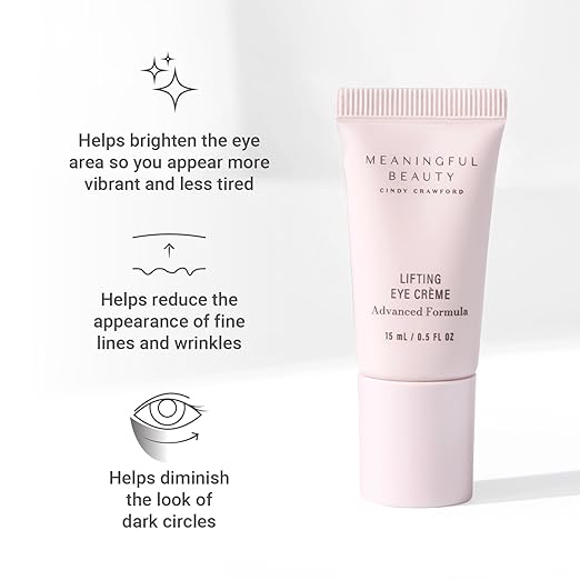 Meaningful Beauty Lifting Eye Crème Advanced Formula – Firming, Anti-Aging, Under Eye Bags, Peptides, Hyaluronic Acid, 0.5 oz