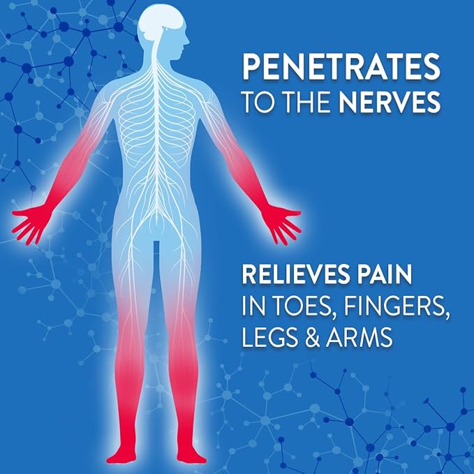 Nervive Max Strength Pain Relieving Cream – 4% Lidocaine & 1% Menthol Topical Relief for Nerve Pain in Hands, Feet, Legs & Arms, Non-Greasy, 3 oz
