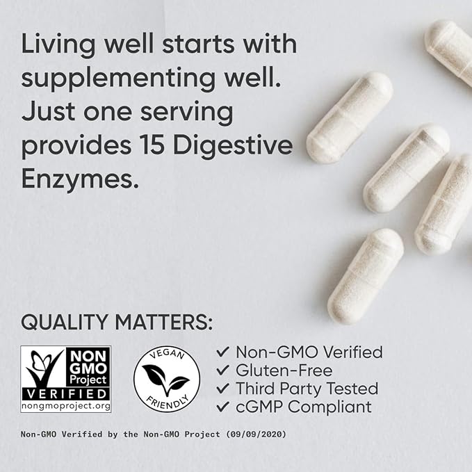 Sports Research Digestive Enzymes with Probiotics & Ginger – Plant-Based Digestion, Bloating Relief & Nutrient Absorption – Vegan, Non-GMO, Gluten-Free – 90 Capsules