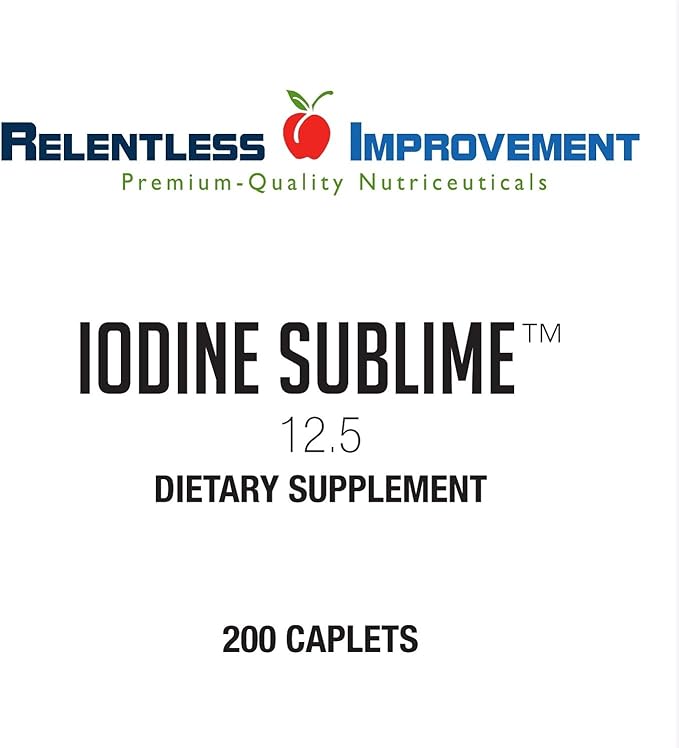 Iodine Sublime 12.5mg – High Potency Potassium Iodide Thyroid Support – 200 Caplets