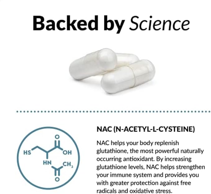 Force Factor NAC 600mg – N-Acetyl Cysteine for Liver Detox, Immune & Glutathione Support – Non-GMO, Gluten-Free – 200 Servings
