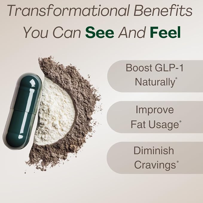 GLP-1 Support Supplement for Women & Men – Hunger & Metabolism Support with Probiotics, Prebiotics & Botanicals – 60 Capsules