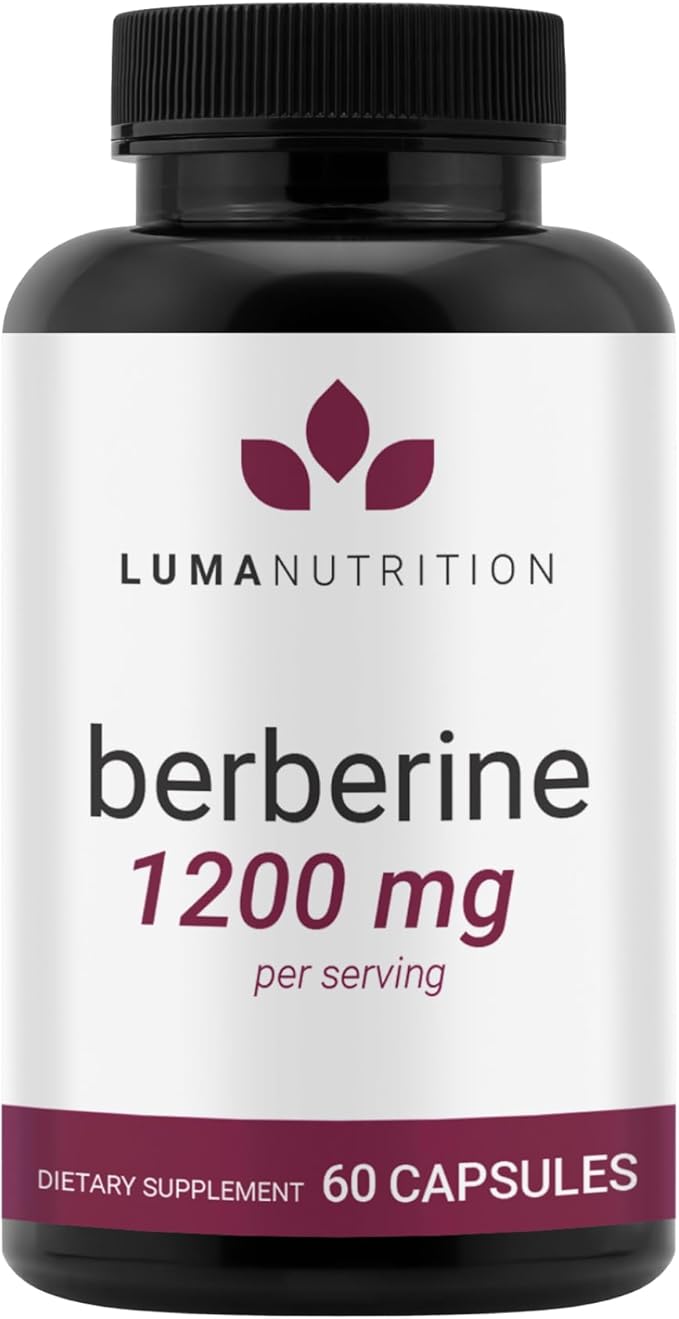 Luma Nutrition Berberine HCL 1200mg – High Potency Blood Sugar & Heart Support – Vegan, Non-GMO, Gluten-Free – 60 Capsules