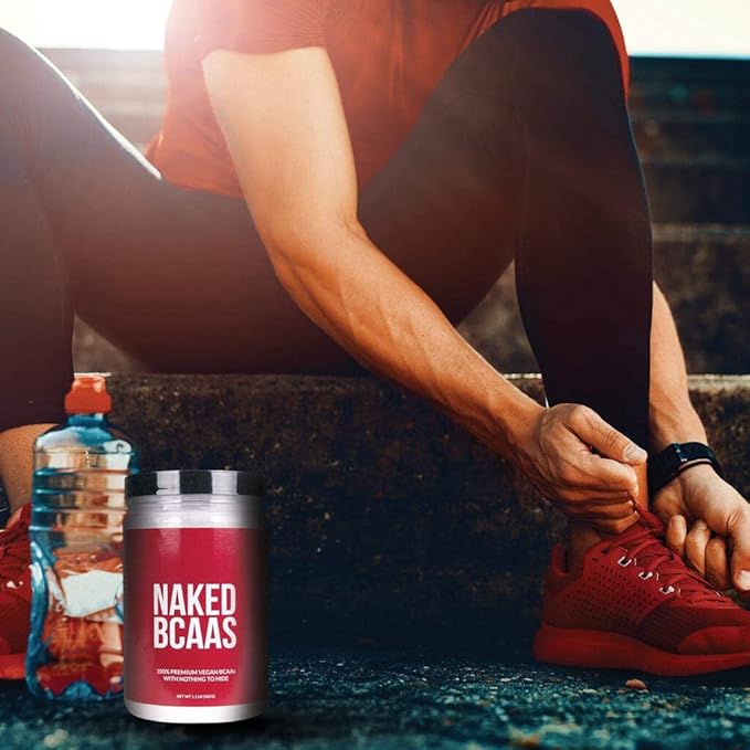 NAKED BCAAs Amino Acids Powder – Pure 2:1:1 Formula, Vegan, Unflavored, 500 Grams, 100 Servings
