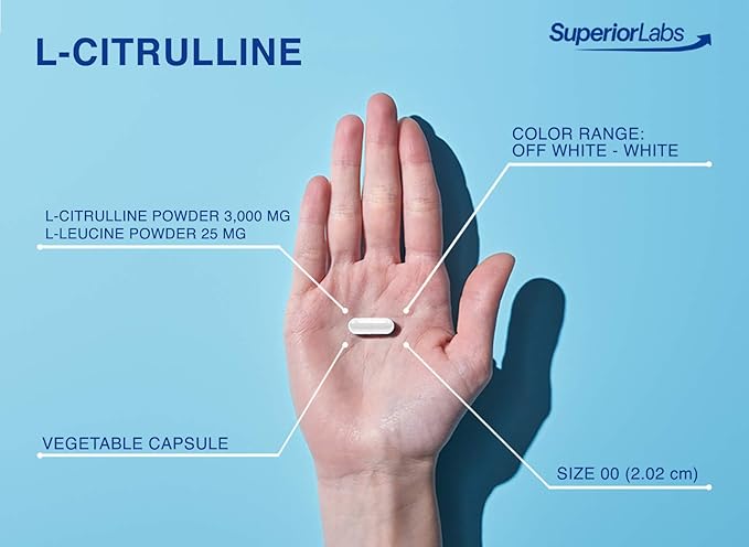 Superior Labs L-Citrulline – 3000 mg, Non-GMO, High-Potency Amino Acid, Nitric Oxide Booster, 150 Veg Capsules