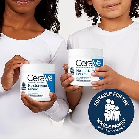 CeraVe Moisturizing Cream – Body & Face Moisturizer for Dry Skin – Hyaluronic Acid, Ceramides, Oil-Free, Fragrance Free – 19 oz