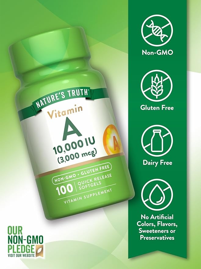 Nature's Truth Vitamin A 10000 IU Softgels | 100 Count | Non-GMO & Gluten Free Supplement
