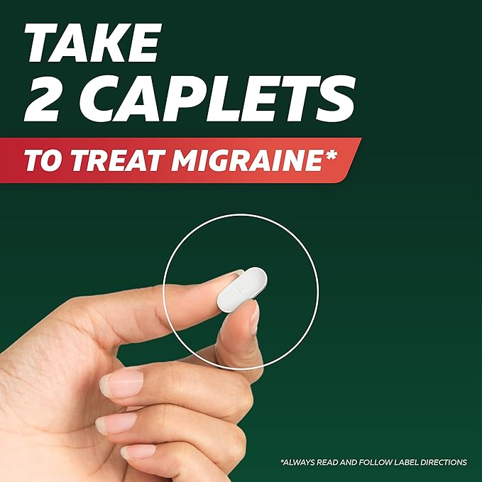 Excedrin Migraine Relief Caplets – 200 Count Triple-Action Formula for Fast Migraine Symptom Relief