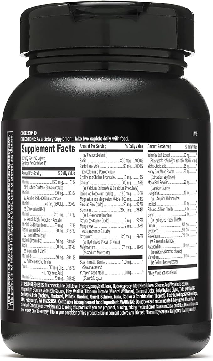 GNC Mega Men Prostate & Virility Multivitamin – Prostate, Sexual Performance, Immune & Antioxidant Support – 90 Caplets