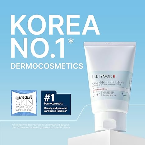 Illiyoon Ceramide Ato Concentrate Cream – 100hr Hydration, Barrier Repair, Vegan Moisturizer for Dry & Sensitive Skin, Face & Body, 2.53 fl oz