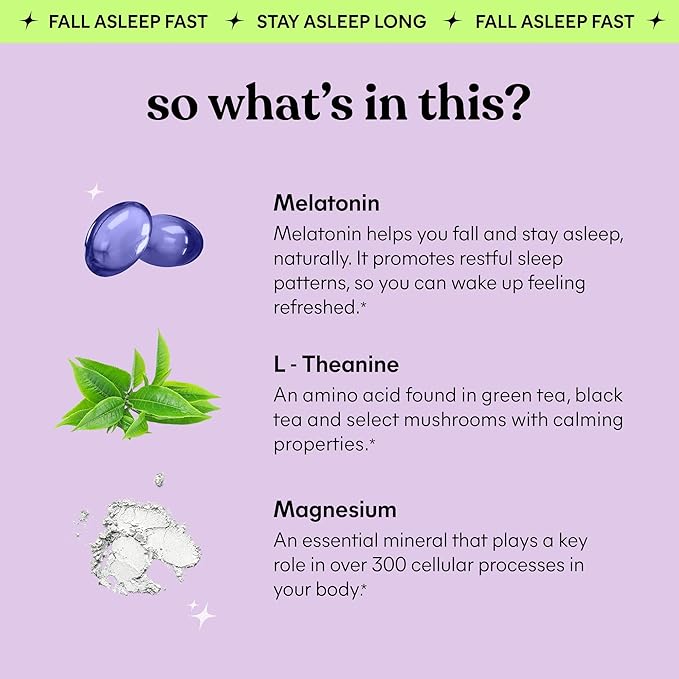 Lemme Sleep Gummies – 5mg Melatonin, Magnesium, Elderberry, Chamomile, Lavender & L-Theanine – Berry Flavor – Drug-Free Sleep Aid – 60 Gummies