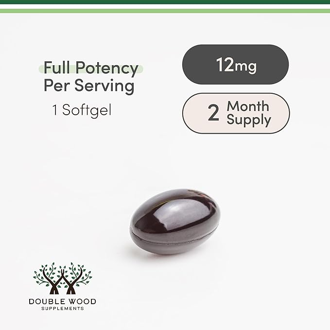 Astaxanthin 12mg Max Strength – AstaReal® Patented Antioxidant – Skin, Eye, Heart & Immune Support – Made in USA, Non-GMO, Gluten-Free – 60 Softgels