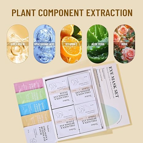 Under Eye Patches for Dark Circles & Puffy Eyes – Collagen, Retinol, Vitamin C, Hyaluronic Acid, Niacinamide Eye Masks – Anti-Aging Spa Gift for Women (20 Pairs)