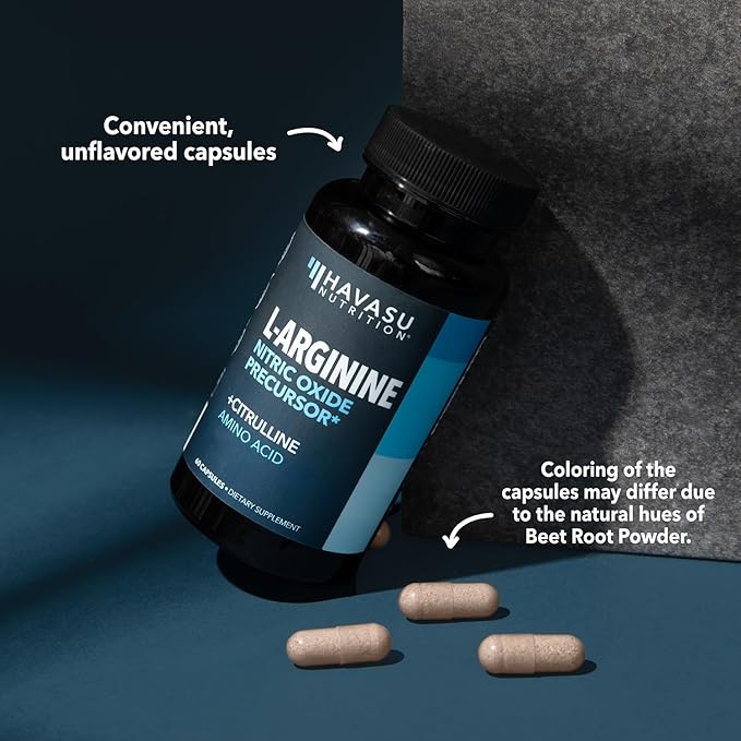 L-Arginine & L-Citrulline Capsules – Nitric Oxide Supplement, 60 Count, Vegan & Non-GMO, 1 Month Supply