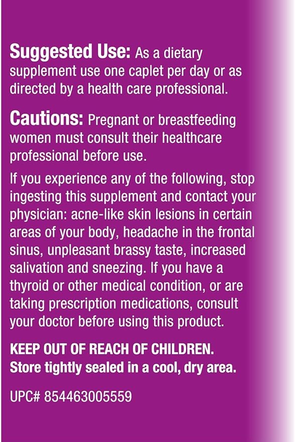 Iodine Sublime 12.5mg – High Potency Potassium Iodide Thyroid Support – 200 Caplets