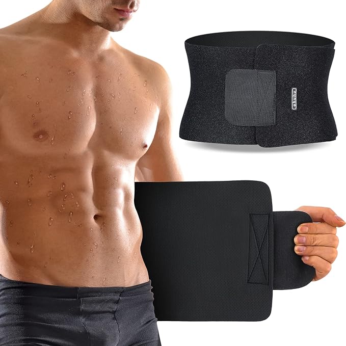 Ohuhu Waist Trimmer, Adjustable Neoprene Ab Trainer Belt, Sweat Band, Back Support, Unisex, Fits 44”