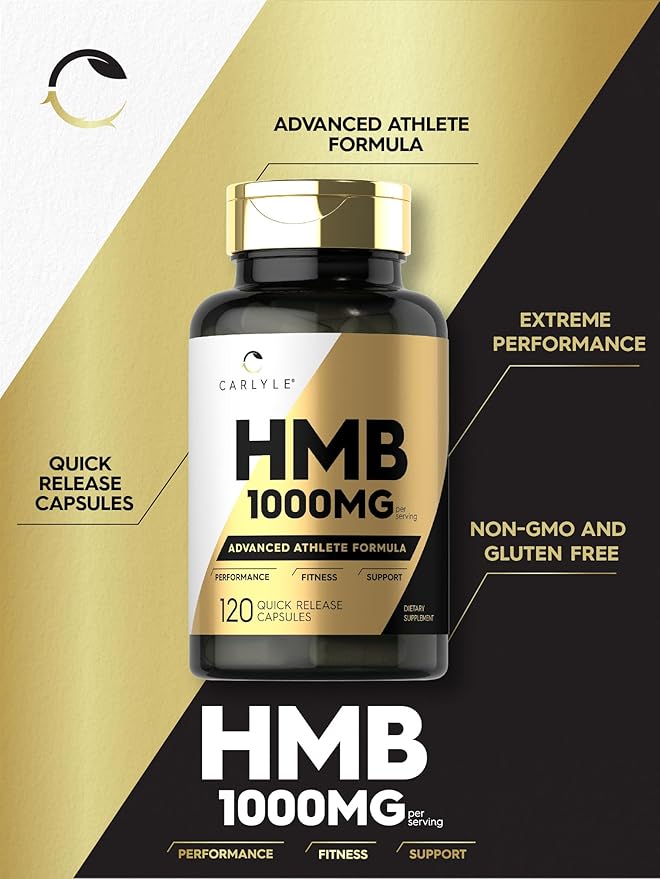 Carlyle HMB Supplement – 1000mg, 120 Capsules, Advanced Athlete Formula, Non-GMO, Gluten-Free